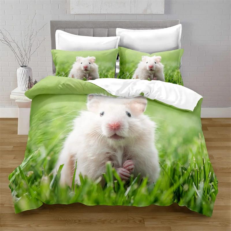 Hamster Duvet Cover Family Pet Guinea Pig for Women Children Boys Girls Lovely Mini Animals Quilt Cover for Bedroom Decorations