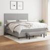 Box Spring Bed with Mattress Light Grey 180 x 200 cm Fabric