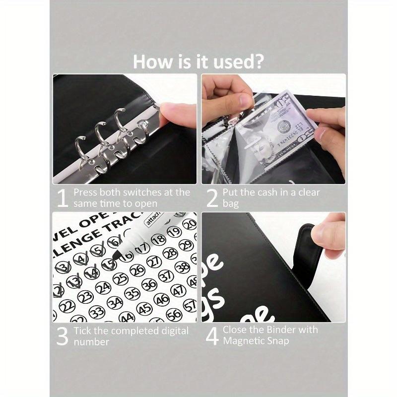 Envelopes Money Savings Challenges Book With Envelopes, Money Saving Binder For Cash Saving, 100 Envelope Challenge Binder Kit, A5 Budget Book