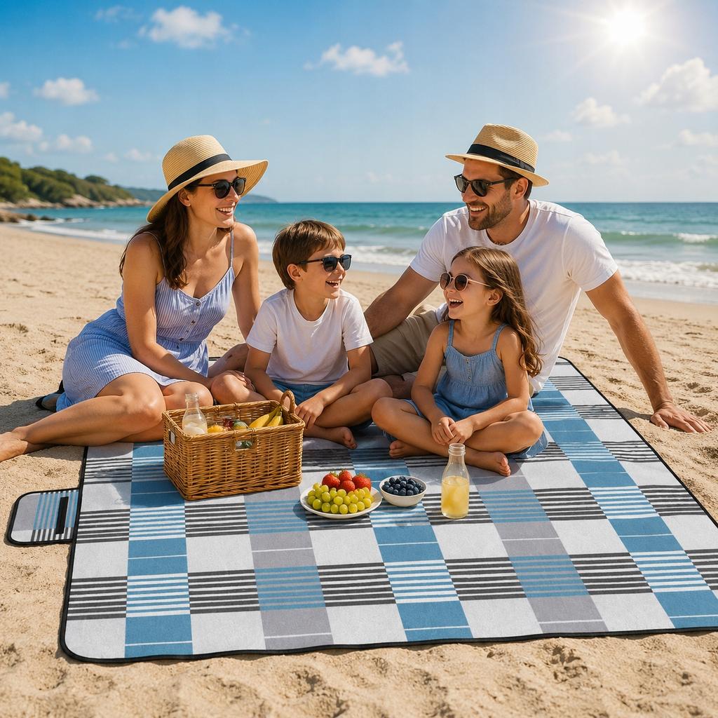[PACZB] Large Beach Picnic Blanket with Aluminum Insulation 200x200cm D736