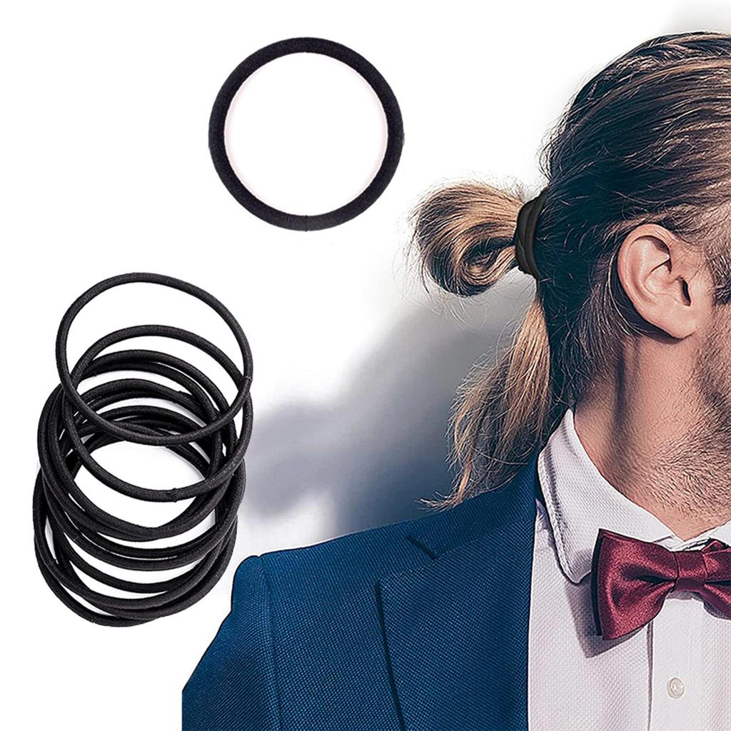 100 Pack Black Elastic Hair Bands No Metal Ponytail Holders for Women Men Girls and Kids Gentle and Convenient