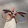 Classic Trendy Oversized Owl Diamond Prescription Eyeglasses Spectacle Frame Frame Ladies For Female Fashionable Glasses Luxury Designer Style