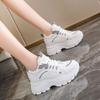 Herbst Neue Damen Klobige Chunky Sneaker Koreanisch Sohle Höhenerhöhend Vielseitig Lässig Atmungsaktiv Dicke Schuhe für Damen
