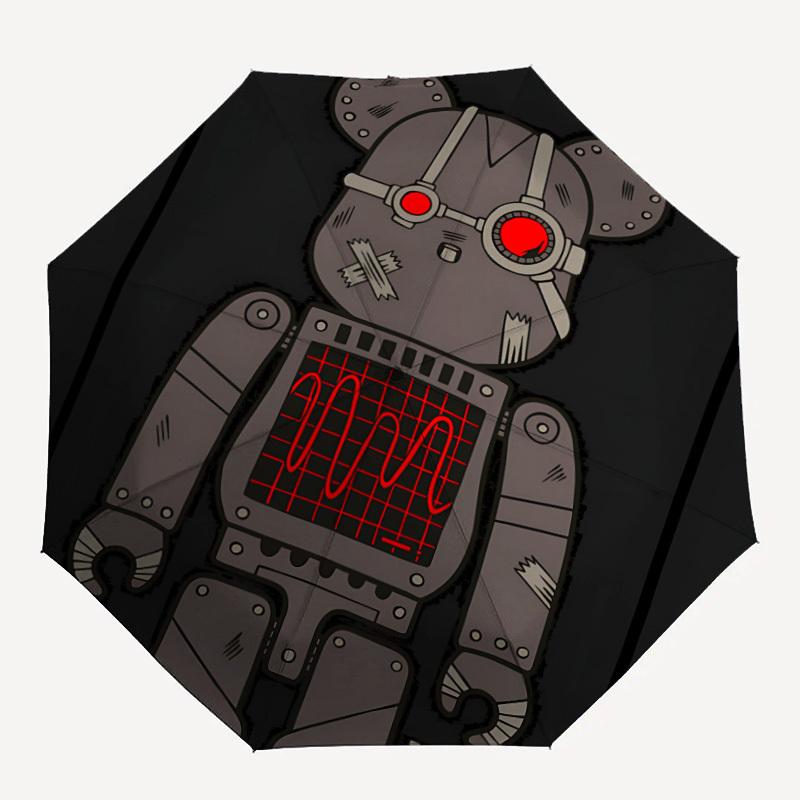 

Bearbrick Automatic Open/Close Umbrella, Portable 3-Fold Compact Umbrella for Men & Women, Perfect Gift for Birthday, Christmas Ideal for Ev
