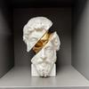 Sliced Philosopher Sculpture Golden Skull Greek Philosopher Statue Resin Figurine Home Office Desktop Decoration Ornament