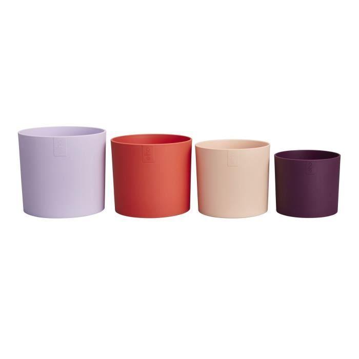ELHO Pots de fleurs Lex Pott - Set 15 cm - Violet Rouge Rose Violet - L 15 x W 14.8 x H 14 cm - Intérieur - 100% recyclé