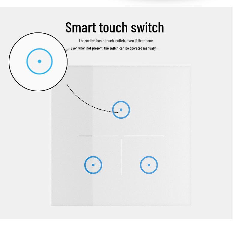 WiFi Smart Home Touch Switch with Alexa Voice Control, European Standard 86 Panel, Mobile Remote Operable