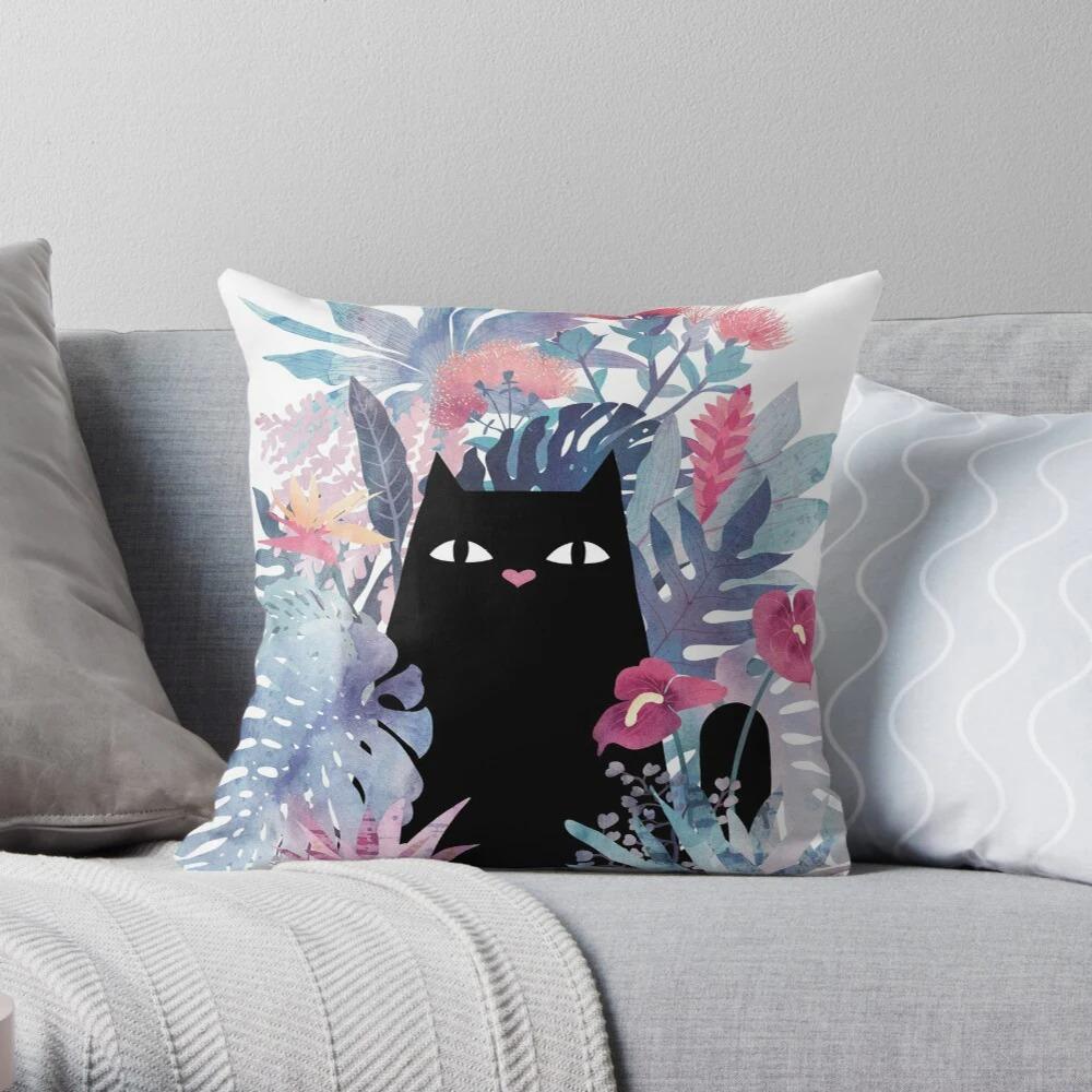 Cute Cat Pattern Pillowcase Interior Decoration Office Living Room Home Pillowcase
