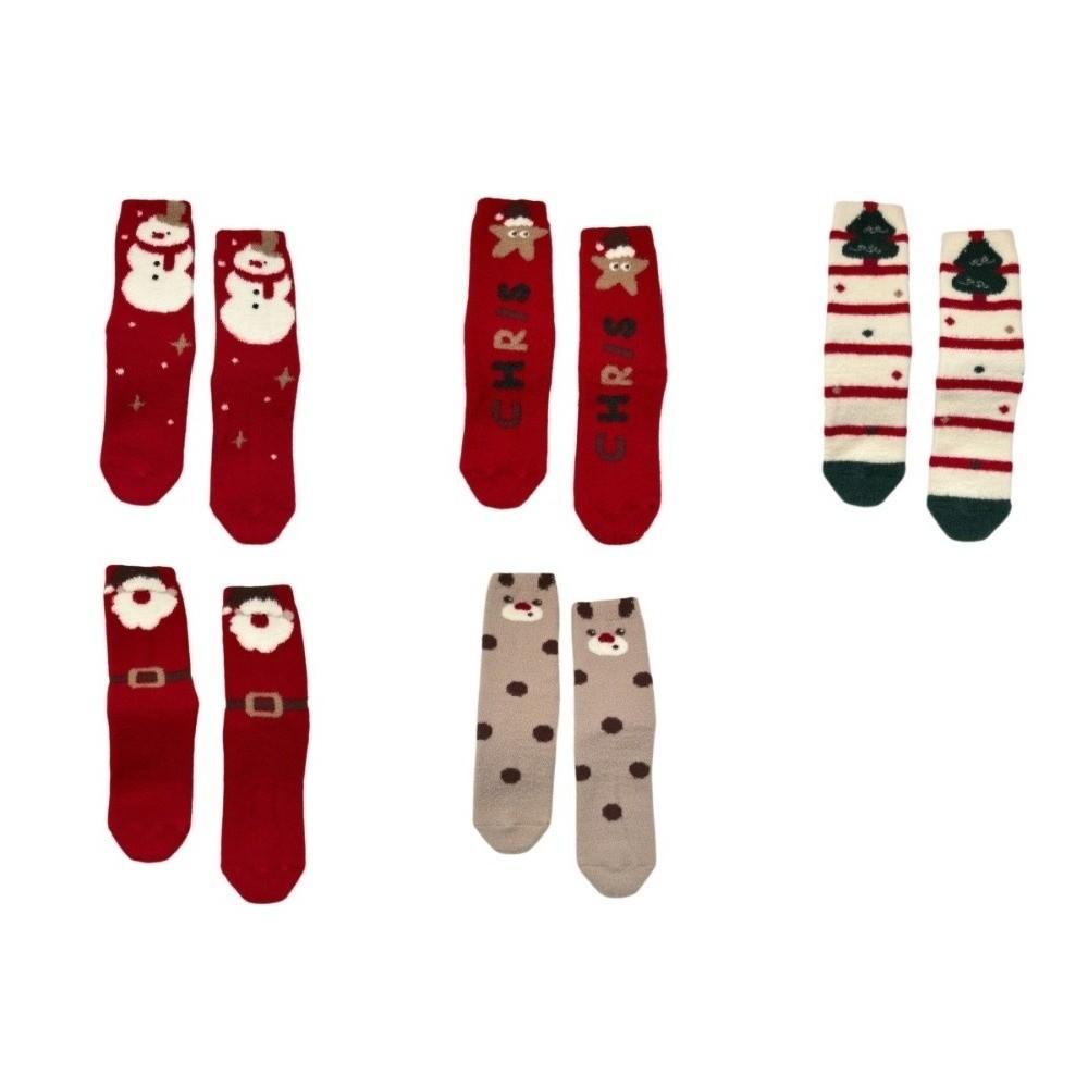 Christmas Tree Christmas Thick Thermal Socks Snowman Sleeping Slipper Socks Winter