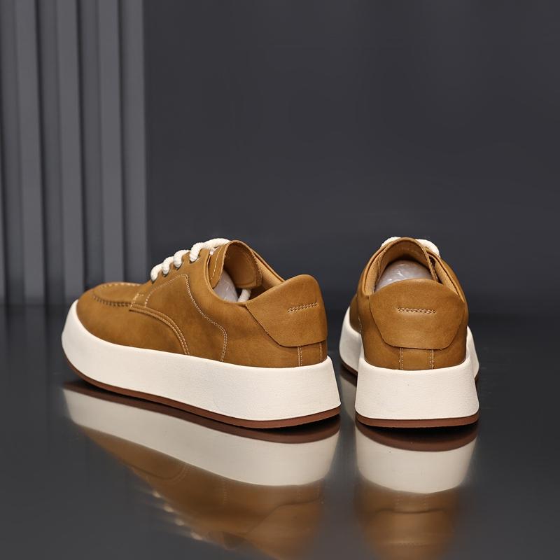 Golden Sapling Male Casual Skateboarding Shoes Winter Flats Genuine Leather Men Daily Round Toe Boat Shoes Man Trendy