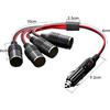 Goupchn Car Cigarette Lighter Splitter 1 To 4 12V 24V Power Charger 4 Way Socket Splitter Cigarette Lighter Extension Cord Cable