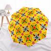 1pc Geometric Design Automatic Folding Umbrella - Portable Collapsible Design, 8-Rib Iron Frame, Durable Fabric yy251125041