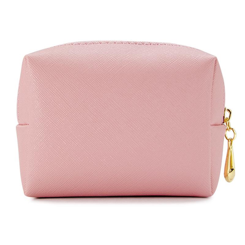 Cosmetic Bag Women Popular Product Pu Hand-Held Portable Square Waterproof Zipper Cute Travel Makeup Skincare Bag