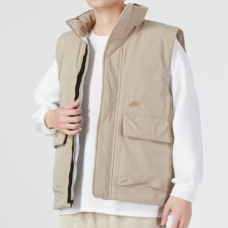 Nike Vests Men's Khaki Stand Collar Moderate Workwear DQ4305-247