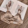 Hot Sale Thin Traceless Satin Triangle Cup Steel Rim Free Bra Large Breast Small Large Size Sexy Underwear