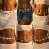 New Starfish Boho Waist Chain Conch Pendant Beads Belly Chain Seashell Imitation Pearl Body Chain Beach