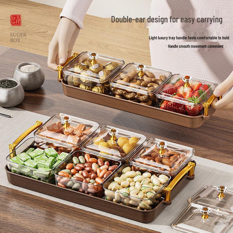 Elegant Multi-Section Candy Dish for Home: Nut & Dried Fruit Tray