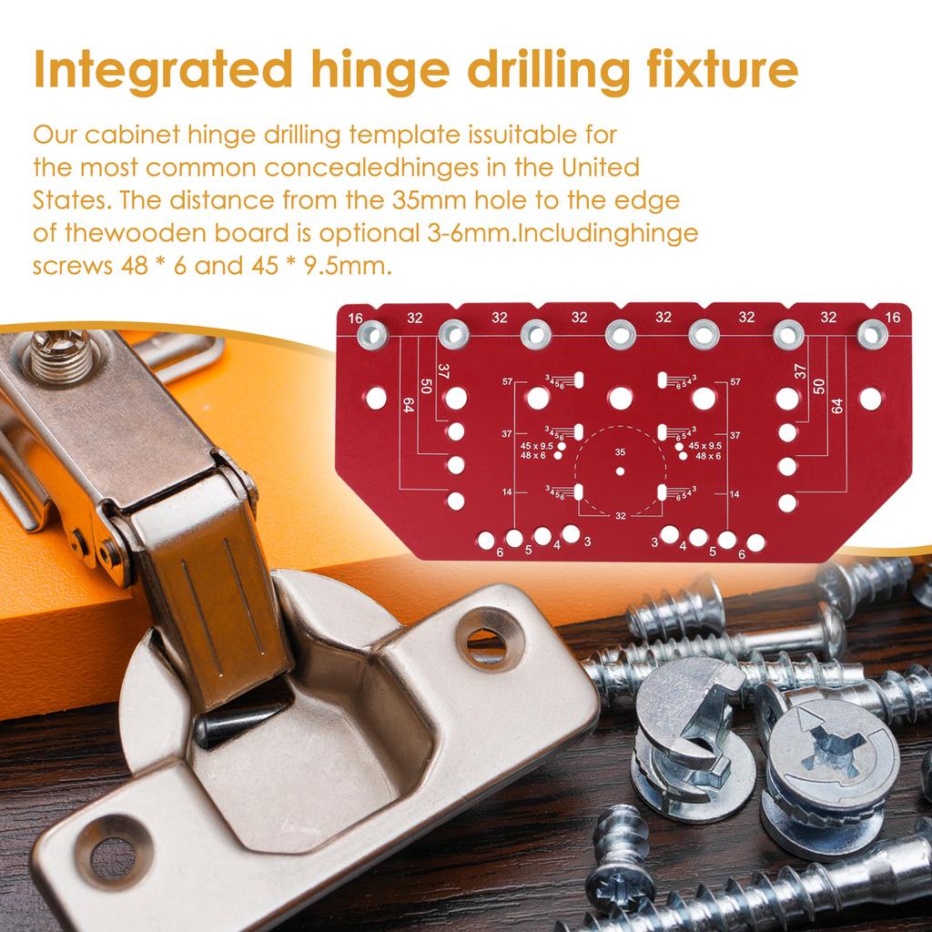 Aluminum Alloy Handle Pitch Punch Hole Locator Shelf Pin Drilling Guide Jig Concealed Hinge Hole Drill Template Guide Locator