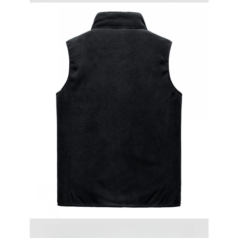 Autumn and Winter Plus Velvet Vest Men's Waistcoat Thickened Warm Stand Collar Large Size Fleece Vest New Top