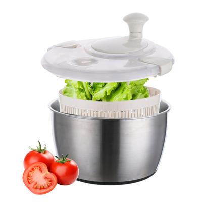 Centrífuga de Salada Aço Inoxidável Rotativa Secador de Salada Misturador de Salada 5L Desidratador Multifuncional