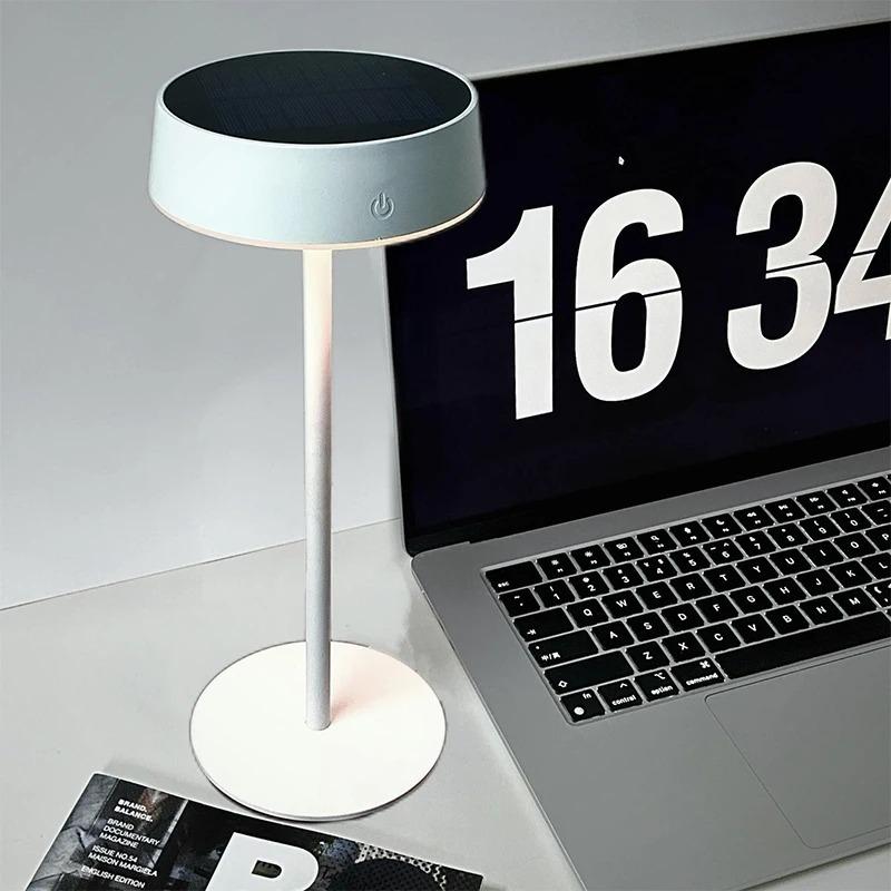 Bright Solar Table Lamp with Dual Charging 3 Color Modes, Waterproof Practical Night Light for Bedroom, Camping Home Decoration