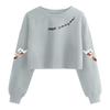 Women's Fashion Halloween Printed Navel-Exposed Long Sleeve Pullover Sweatshirt