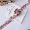 10Meters Pink Lace Trim Crafts Flower Embroidered Applique For Party Dress Decoration Collars Sewing DIY Ribbon Fabric 2cm Wide