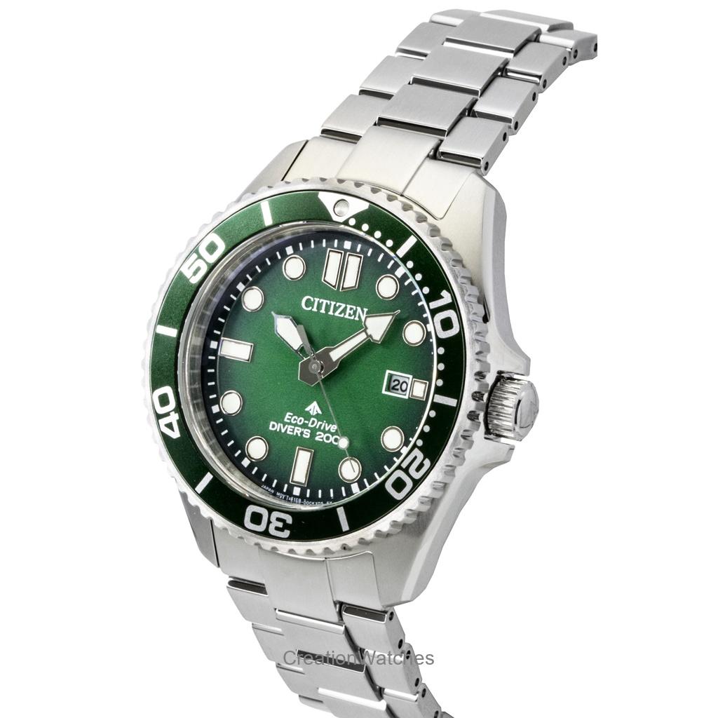 Citizen Promaster Marine Stainless Steel Green Dial Eco-Drive Diver's BN0269-50W 200M Men's Watch