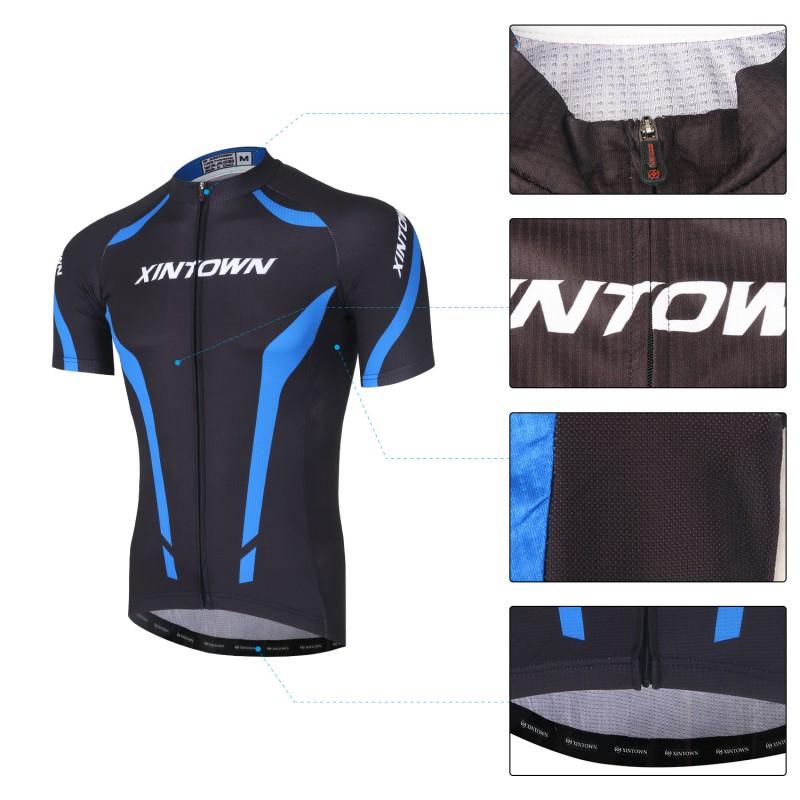 XINTOWN Mens Short Sleeve Cycling Jersey Set Breathable Clothing