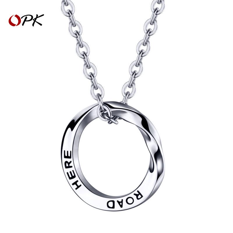 

Stainless Steel Möbius Ring Men s Pendant Necklace Black Pendant Only (No Chain)