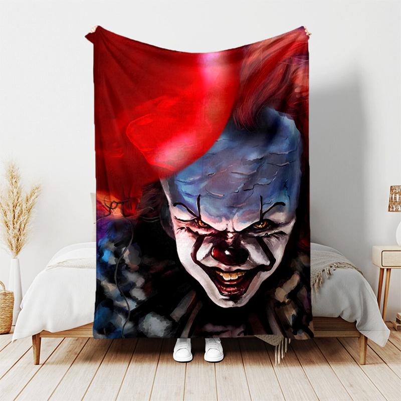 1pc Blanket Pennywise the Dancing Clown2 Print Design, Lightweight Blanket for Sofa, Bed- Soft &Warm, Gift for All Seasons like Christmas, Halloween