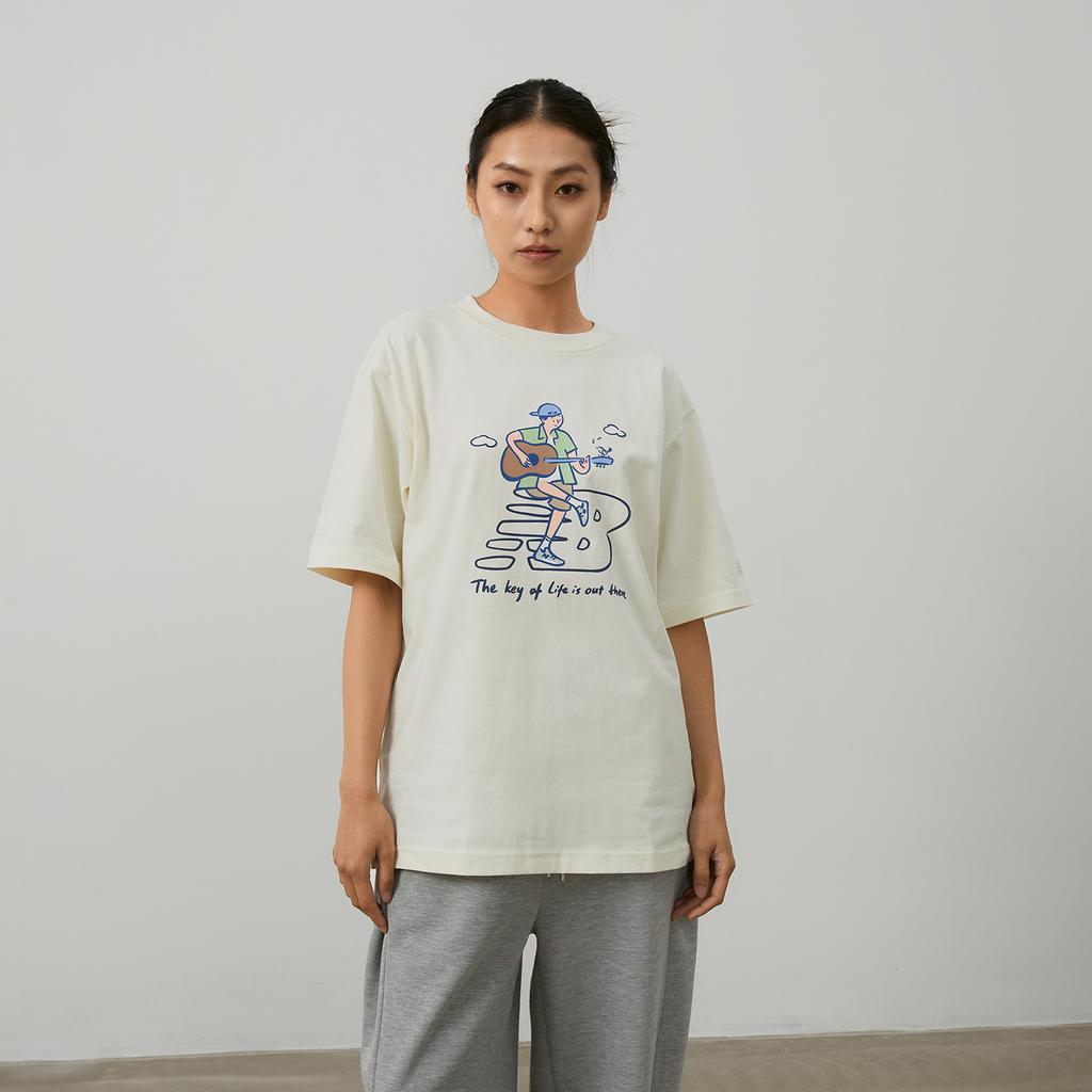 New Balance x PK SHEJISHILIANMING Attraction Lifestyle Illustration Collection T Shirt Unisex White NEE26021-IV
