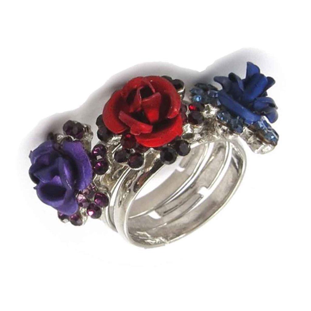Les Trésors De Lily [J8028] - 'Rosa Romantica' Plural Ring (3 Rings)