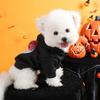 Haustierkleidung Hund Katze Silberner Totenkopf Halloween Pullover Schwarz Verdickt Lustig Weißer Totenkopf Bestickt Knopf Kapuzenjacke