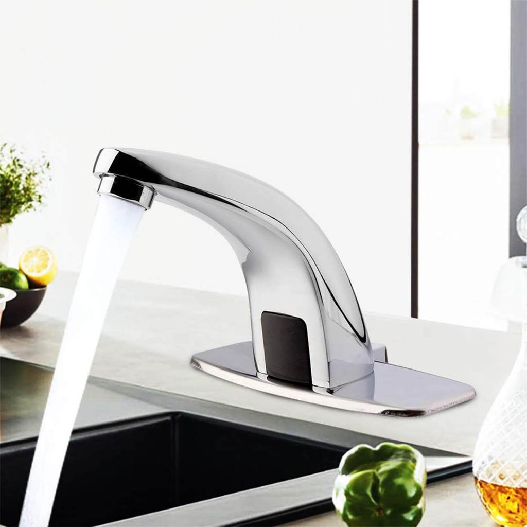 Automatic Touchless Sensor Faucet Bathroom Hot Cold Basin Water Tap Water Saving Induction Sink Faucet Deck Mounted Taps