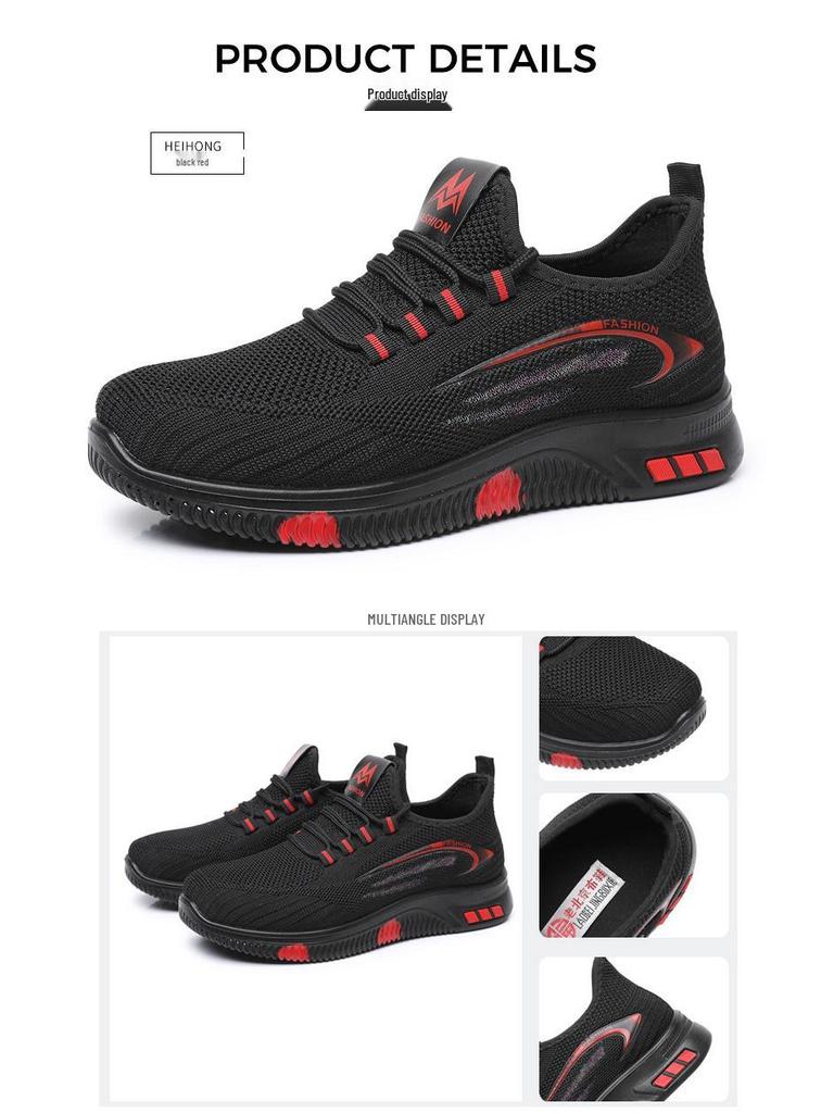 Women's Old Beijing Flyknit Non-slip Walking Shoes - Soft Sole, Lightweight Casual Footwear for Kitchen, Work, and Everyday Use.