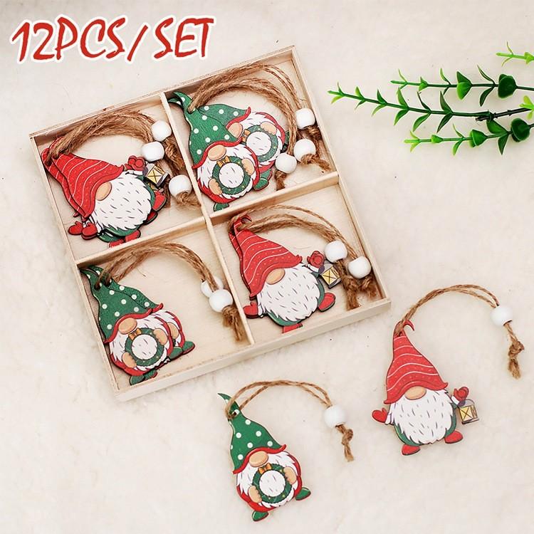 Christmas Dog Paw Double Layer Wooden Pendant Navidad Natal Noel Tree Pendant Merry Christmas Decor For Home 2025 New Year 2025