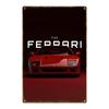 Aluminum Plaque  Ornament F Sheet    Classic Car Design with Red Sports Car  Golden Accents Frameless Wall Art for Home