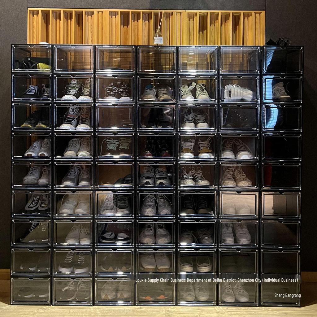 Magnetic Clear Hard Plastic Drawer Shoe Box - Space-Saving Thickened Shoe Storage Rack