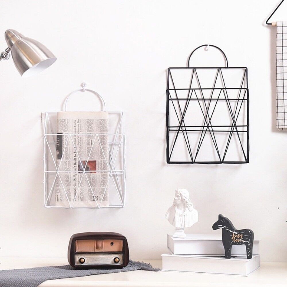 Iron Newspaper Holder Handheld File Holder Fashion Bookshelf