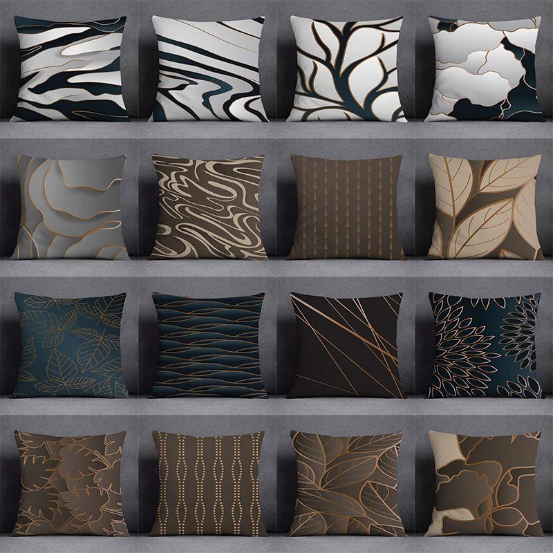 

Геометрический цветочный узор, украшение для дома, наволочка, квадратная наволочка, чехол для подушки для домашнего офиса