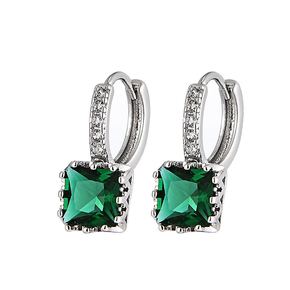 Stylish Zircon Square Alloy Earrings For Women Geometric Summer 2022 Jewelry Unique
