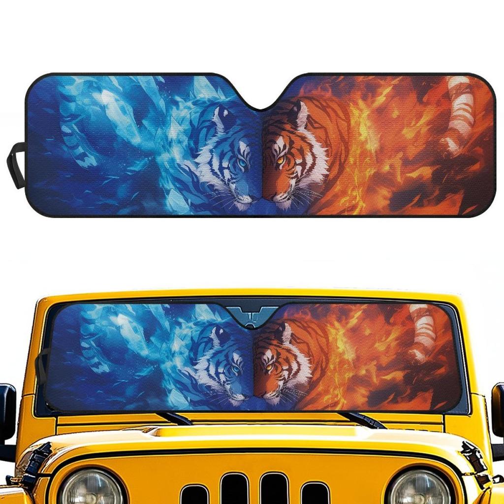 Creative Tiger Accordion-Style Off-Road Vehicle Sunshade Shield