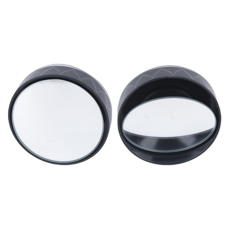 Round Side Mirror Blind Area Mirror Pair, 360 Adjustable Suction Cup Add-On for Rearview Parking and Curbside Checks, Easy To Install