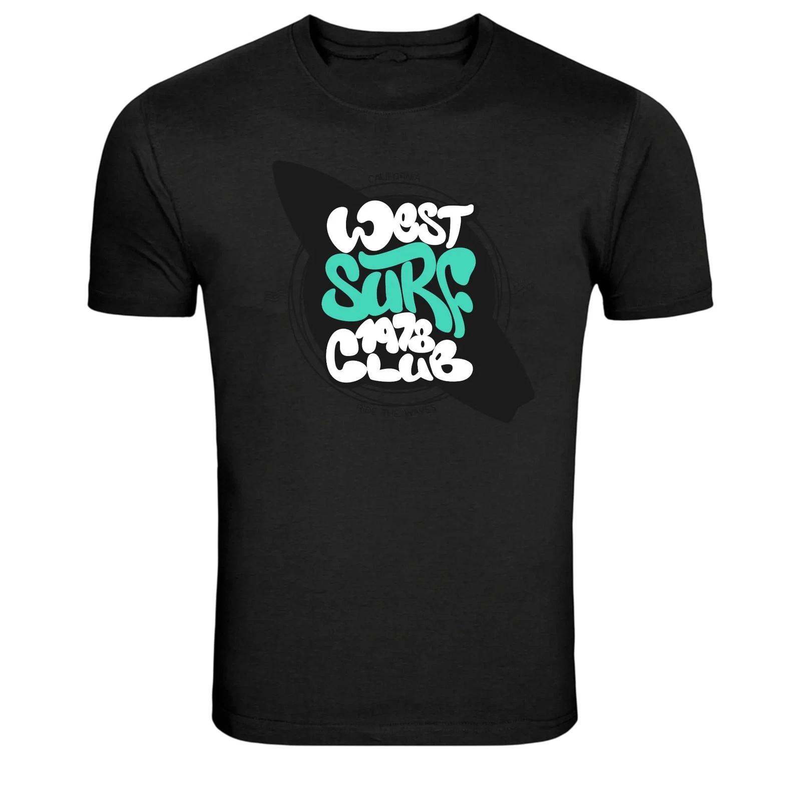 West Surf Club Beach Waves Graphic T Shirt Surfing Tee XL