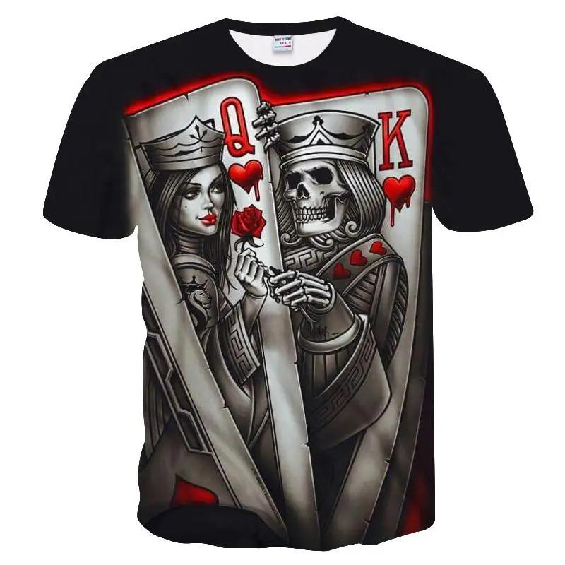 Men's skull print and beauty summer T-shirt, quick drying shirt, hip-hop, 3D print, personalized collar, short sleeved, fashiona
