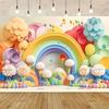 Pink Balloons Rainbow Theme Backdrops Photography Backdrops Living Room Decoration Photo Backdrops