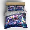 Colorful Tiger Cubs In Water Bedding Duvet Cover Set  (1*Duvet Cover 2*Pillowcases, Without Duvet Insert)