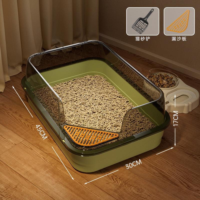 Oversized Pet Cat Litter Box, Semi-closed, Heightened and Thickened Anti-splash Cat Toilet, Easy To Clean, Bathtub Cat Toilet