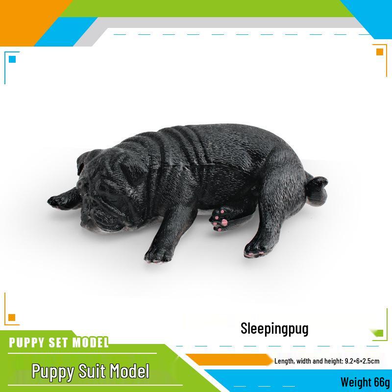 Pug Dog Model Toy for Children's Cognitive Play and Decoration